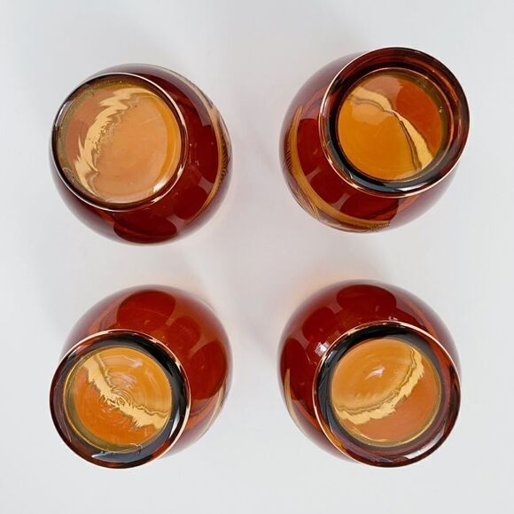 Vintage Bohemian Czech Etched Tree Glasses - Picture 4 of 9